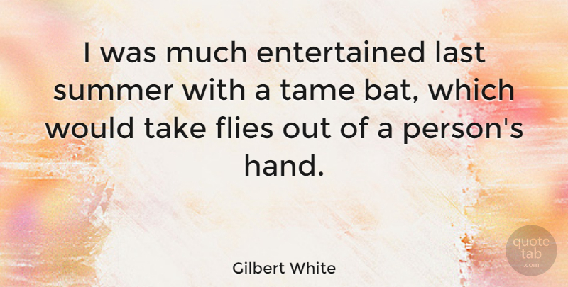 Gilbert White Quote About English Scientist, Flies, Tame: I Was Much Entertained Last...
