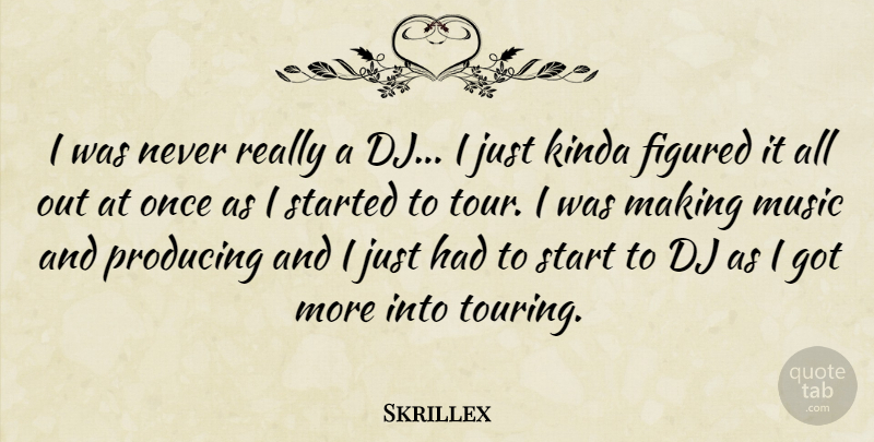 Skrillex Quote About Figured, Kinda, Music, Producing: I Was Never Really A...