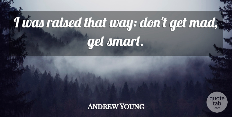 Andrew Young Quote About Smart, Mad, Way: I Was Raised That Way...