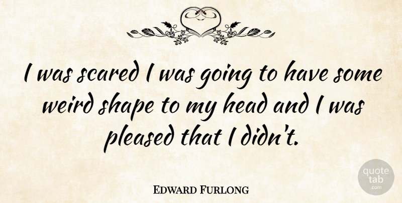 Edward Furlong Quote About Shapes, Scared: I Was Scared I Was...