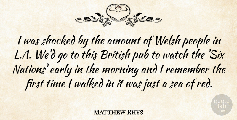Matthew Rhys Quote About Amount, British, Early, Morning, People: I Was Shocked By The...