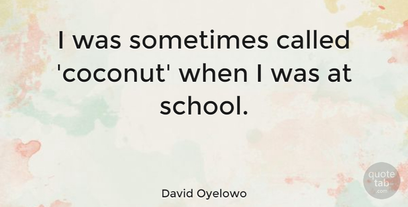 David Oyelowo Quote About School, Coconuts, Sometimes: I Was Sometimes Called Coconut...