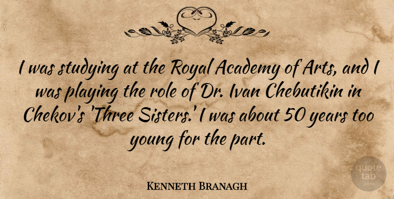 Kenneth Branagh Quote About Academy, Ivan, Playing, Role, Royal: I Was Studying At The...