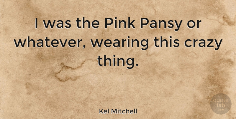 Kel Mitchell Quote About Crazy, Crazy Things, Pansies: I Was The Pink Pansy...