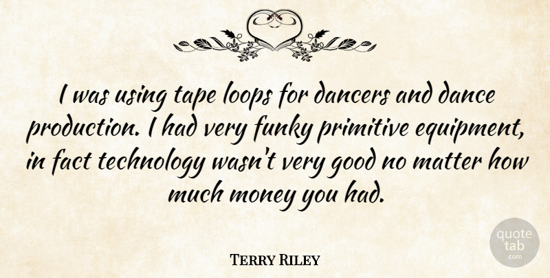 Terry Riley Quote About Technology, Dancer, Matter: I Was Using Tape Loops...