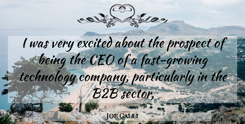 Joe Galli Quote About Ceo, Excited, Prospect, Technology: I Was Very Excited About...