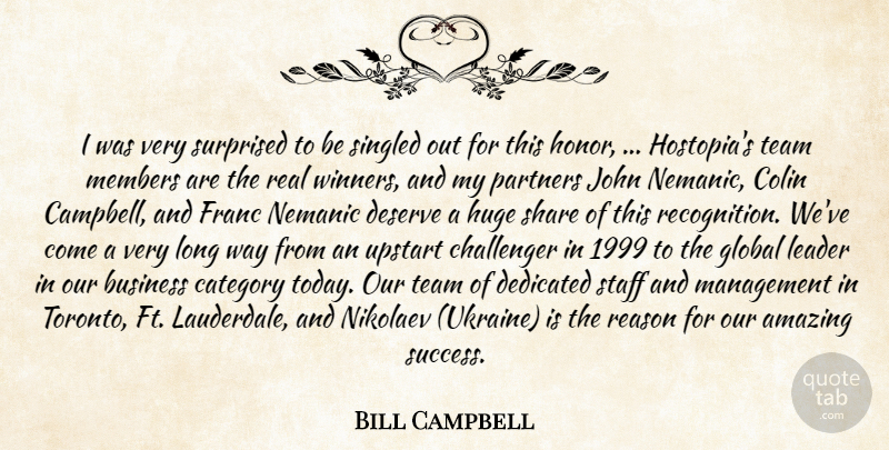 Bill Campbell Quote About Amazing, Business, Category, Challenger, Colin: I Was Very Surprised To...