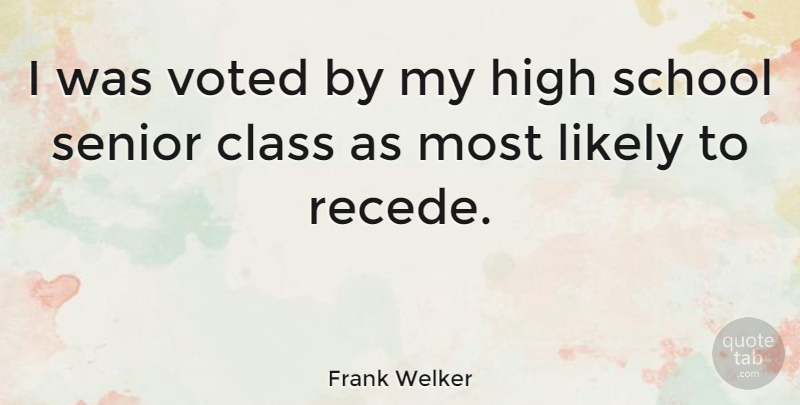 Frank Welker Quote About Likely, School, Voted: I Was Voted By My...