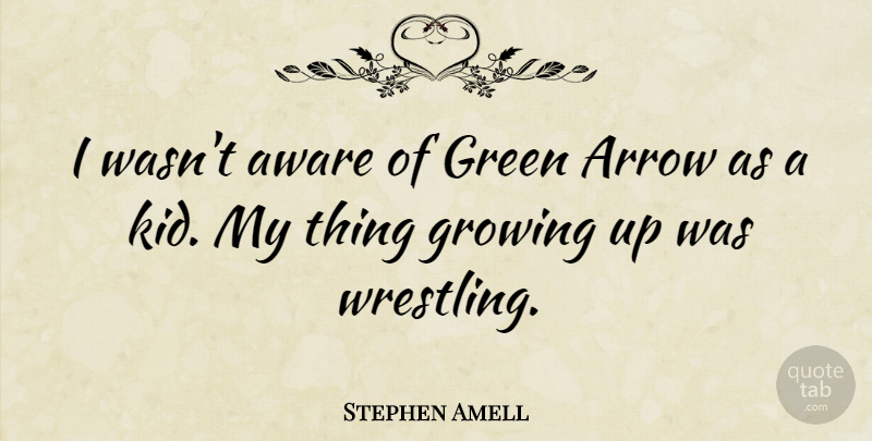 Stephen Amell Quote About Arrow, Aware: I Wasnt Aware Of Green...