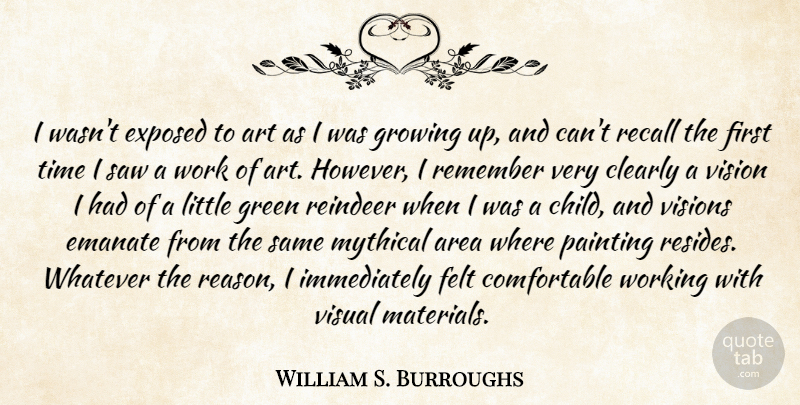 William S. Burroughs Quote About Art, Children, Growing Up: I Wasnt Exposed To Art...