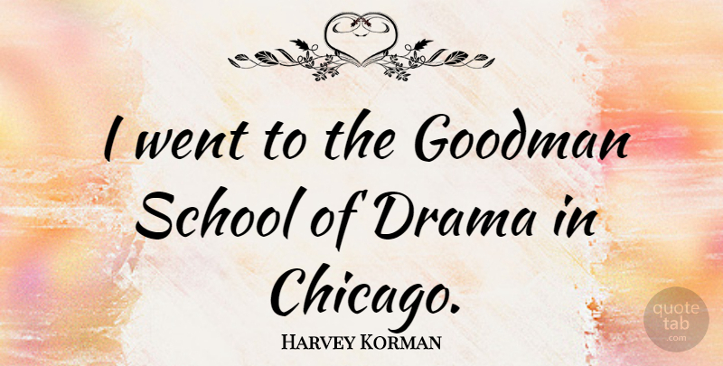 Harvey Korman Quote About Drama, School, Chicago: I Went To The Goodman...