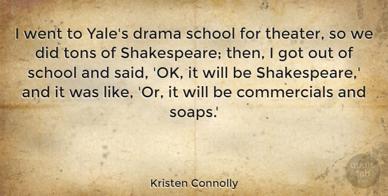 Kristen Connolly Quote About School, Tons: I Went To Yales Drama...