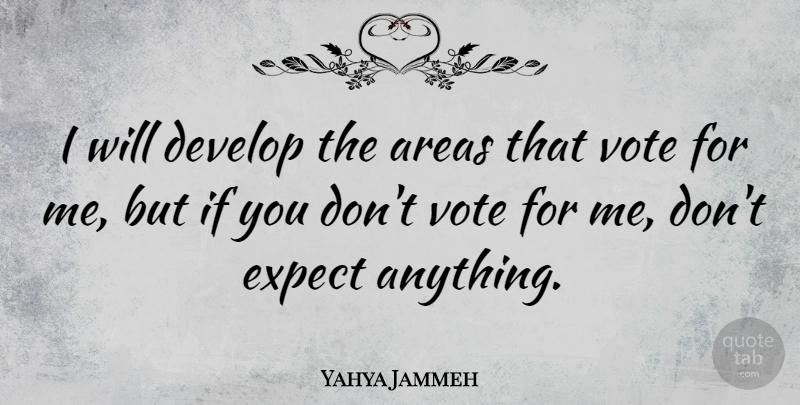 Yahya Jammeh Quote About Develop: I Will Develop The Areas...