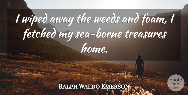 Ralph Waldo Emerson Quote About Weed, Home, Sea: I Wiped Away The Weeds...