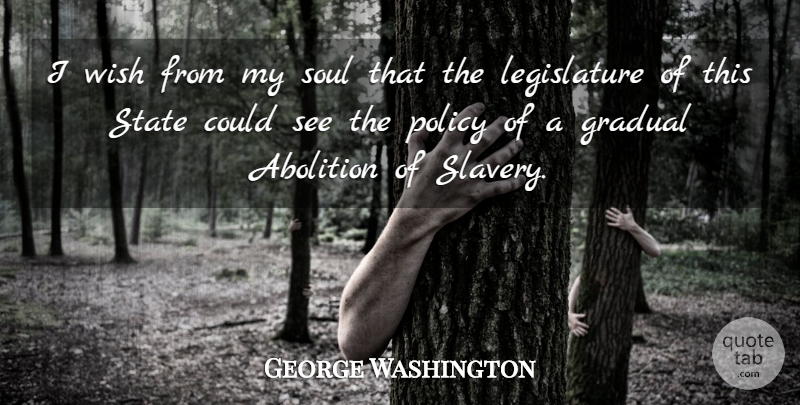 George Washington Quote About Abolition Of Slavery, Soul, Wish: I Wish From My Soul...