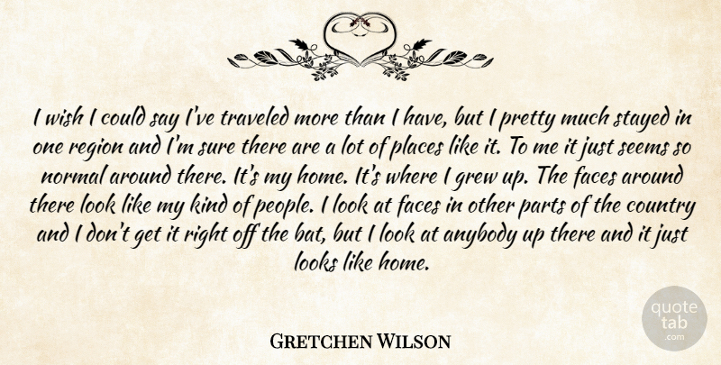 Gretchen Wilson Quote About Anybody, Country, Faces, Grew, Looks: I Wish I Could Say...