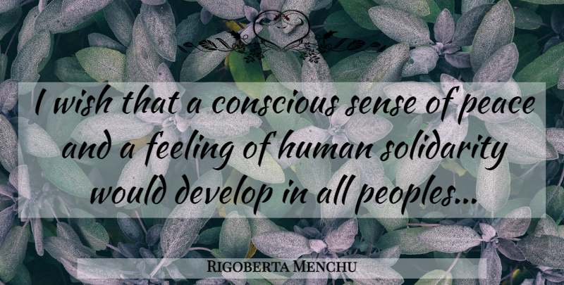 Rigoberta Menchu Quote About Feelings, Wish, Conscious: I Wish That A Conscious...