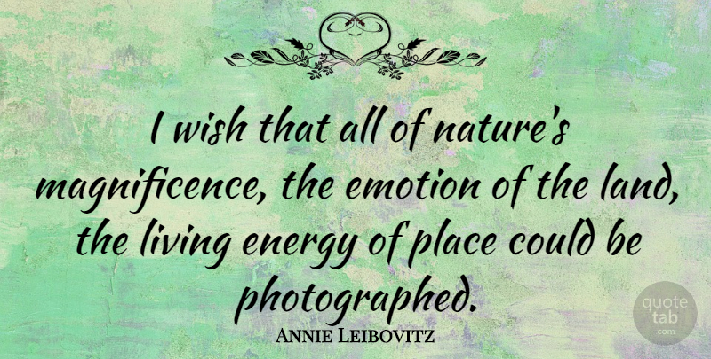 Annie Leibovitz Quote About Inspirational, Photography, Land: I Wish That All Of...