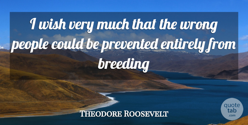Theodore Roosevelt Quote About Eugenics, People, Wish: I Wish Very Much That...