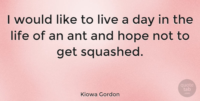 Kiowa Gordon Quote About Ants: I Would Like To Live...