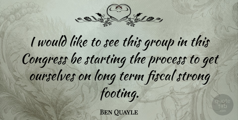 Ben Quayle Quote About Congress, Fiscal, Group, Ourselves, Process: I Would Like To See...