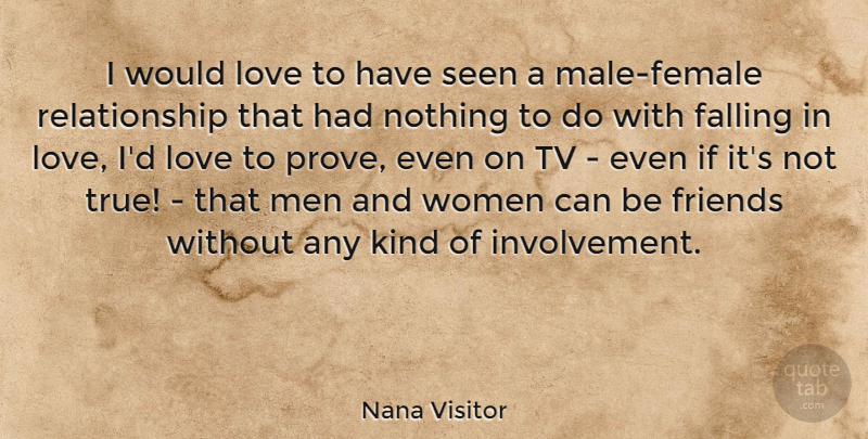 Nana Visitor Quote About Falling In Love, Men, Female: I Would Love To Have...