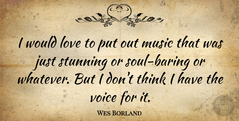 Wes Borland Quote About Thinking, Voice, Soul: I Would Love To Put...