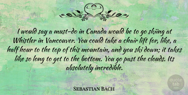 Sebastian Bach Quote About Past, Clouds, Long: I Would Say A Must...