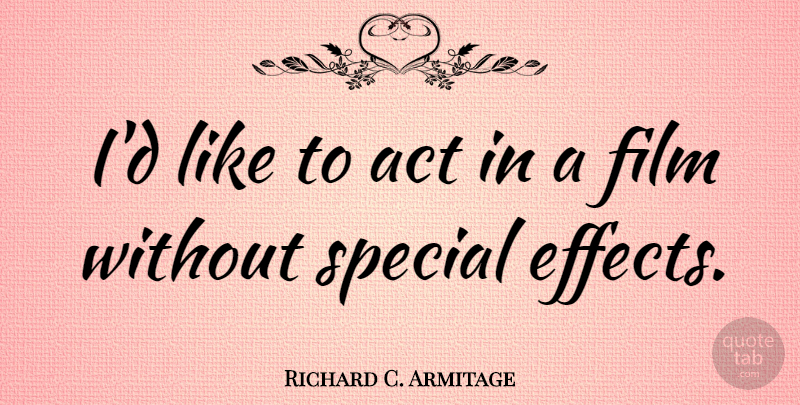 Richard C. Armitage Quote About undefined: Id Like To Act In...
