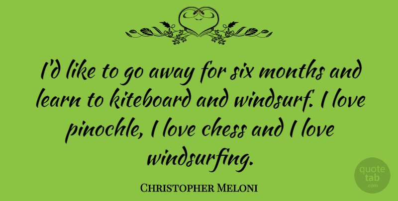 Christopher Meloni Quote About Going Away, Chess, Months: Id Like To Go Away...
