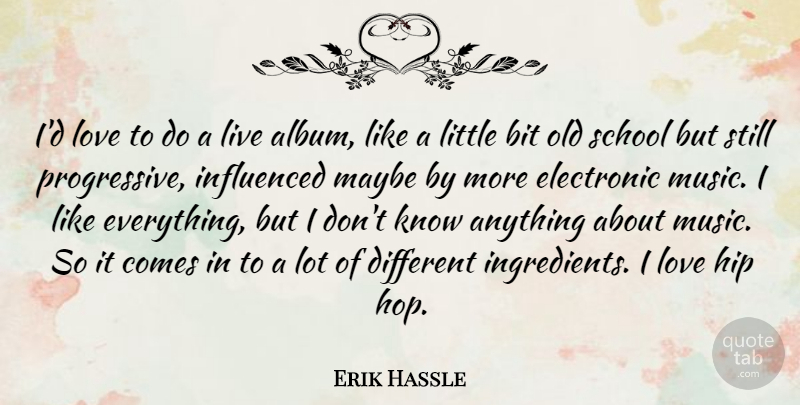 Erik Hassle Quote About Bit, Electronic, Hip, Love, Maybe: Id Love To Do A...