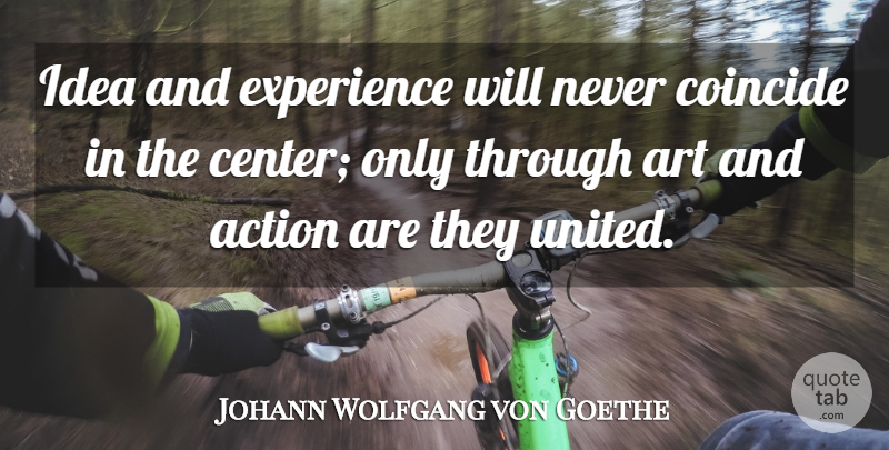 Johann Wolfgang von Goethe Quote About Art, Ideas, Experience: Idea And Experience Will Never...
