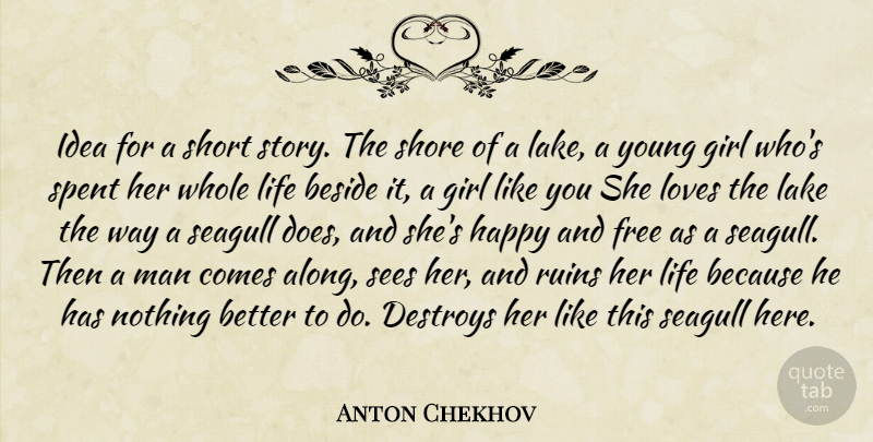 Anton Chekhov Quote About Girl, Men, Ideas: Idea For A Short Story...