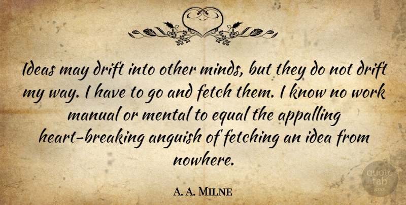 A. A. Milne Quote About Heart, Ideas, Mind: Ideas May Drift Into Other...