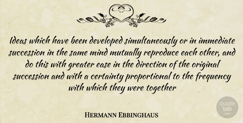 Hermann Ebbinghaus Quote About Ideas, Mind, Together: Ideas Which Have Been Developed...