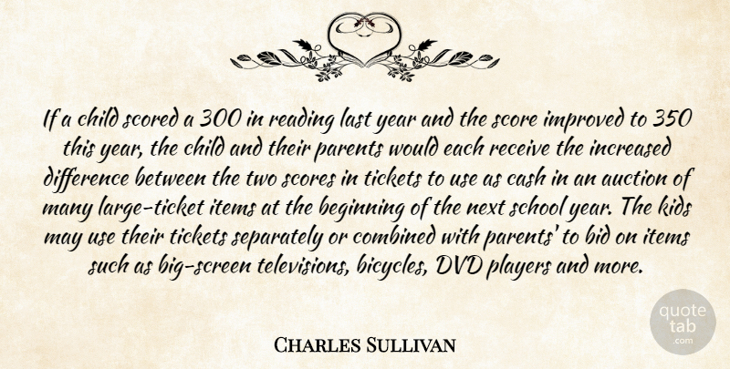 Charles Sullivan Quote About Auction, Beginning, Bid, Cash, Child: If A Child Scored A...