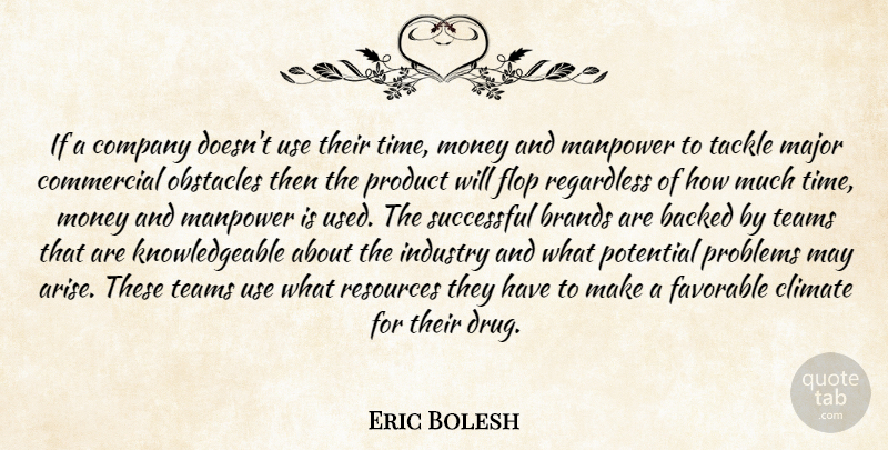 Eric Bolesh Quote About Backed, Brands, Climate, Commercial, Company: If A Company Doesnt Use...