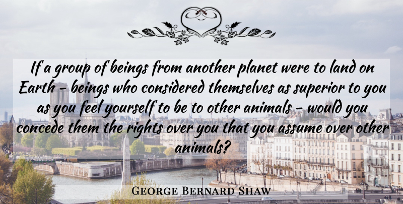 George Bernard Shaw Quote About Animal, Rights, Vegetarianism: If A Group Of Beings...