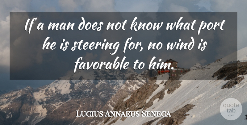 Lucius Annaeus Seneca Quote About Favorable, Man, Port, Wind: If A Man Does Not...