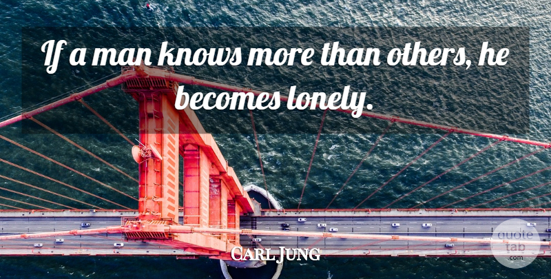 Carl Jung Quote About Lonely, Men, Memories Dreams Reflections: If A Man Knows More...