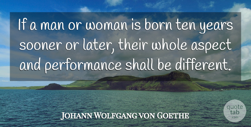 Johann Wolfgang von Goethe Quote About Women, Years, Different: If A Man Or Woman...