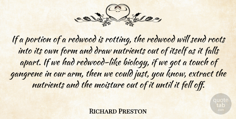 Richard Preston Quote About Draw, Extract, Falls, Fell, Form: If A Portion Of A...