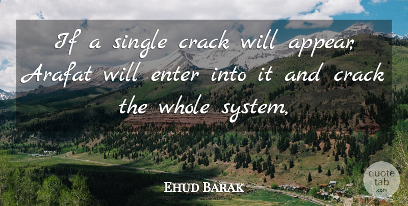 Ehud Barak Quote About Arafat, Crack, Enter, Single: If A Single Crack Will...