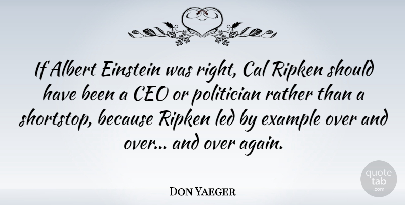 Don Yaeger Quote About Should Have, Example, Politician: If Albert Einstein Was Right...