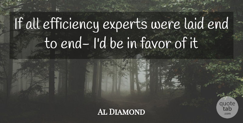 Al Diamond Quote About Efficiency, Experts, Favor, Laid: If All Efficiency Experts Were...