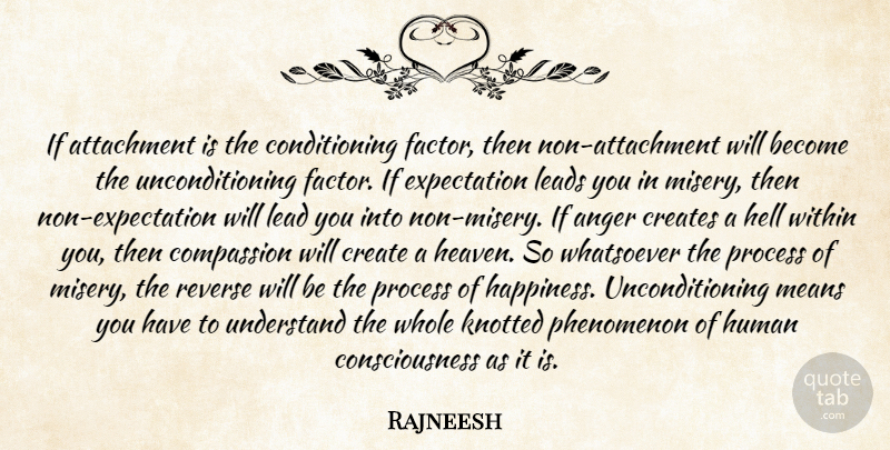 Rajneesh Quote About Mean, Compassion, Attachment: If Attachment Is The Conditioning...