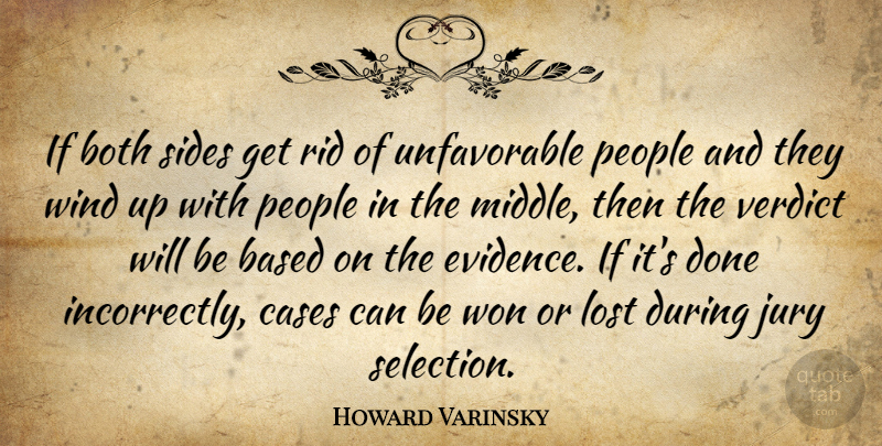 Howard Varinsky Quote About Based, Both, Cases, Jury, Lost: If Both Sides Get Rid...