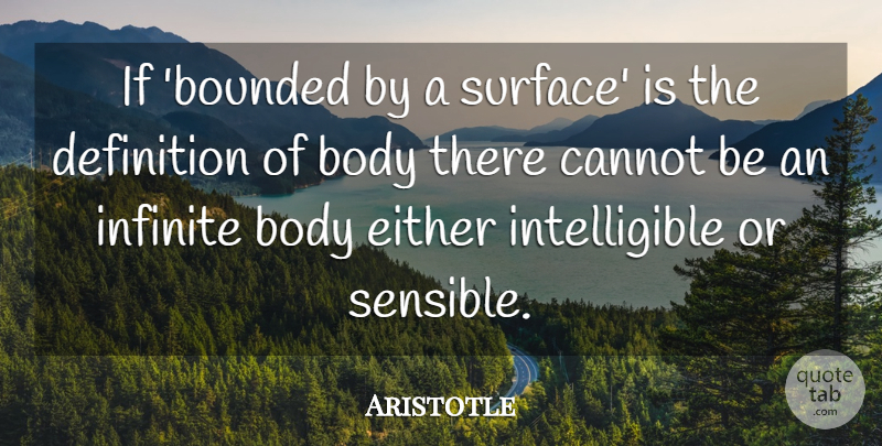 Aristotle Quote About Definitions, Body, Infinite: If Bounded By A Surface...