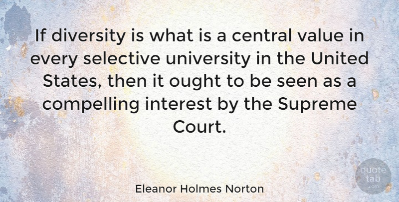 Eleanor Holmes Norton Quote About Diversity, United States, Court: If Diversity Is What Is...