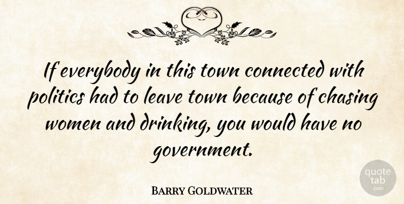 Barry Goldwater Quote About Drinking, Government, Political: If Everybody In This Town...